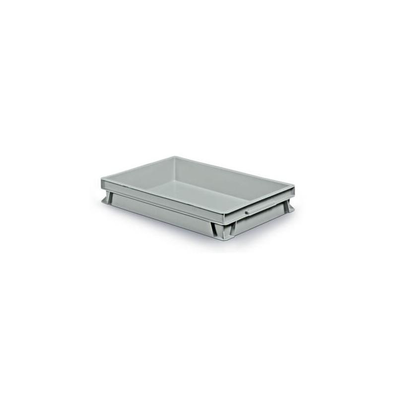 Bac gerbable Allibert normes Europe - 17 litres - 6470750 - 600x400x100 mm - fond et parois pleins - gris_0