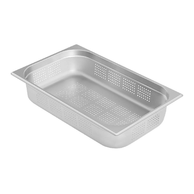 Bac gastro perforé en acier inoxydable GN 1/1 - 100 mm de profondeur - Volume 14L - Réf. 14_0000501_0