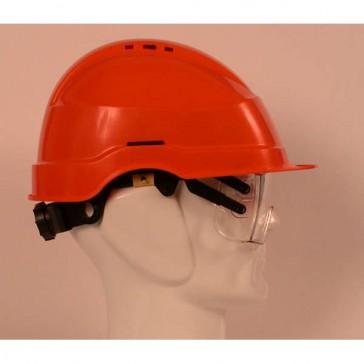 Casque IRIS 2 orange avec aérations BTP - coiffe textile - serre-nuque à crémaillère - Marque Auboueix S.A_0