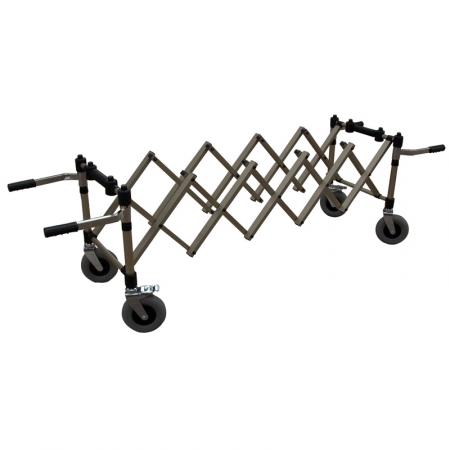 Chariot extensible pro long - aluminium renforcé - charge 330 kg - roues 200 mm avec freins_0