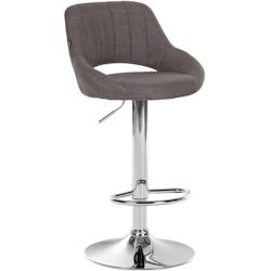 CLP Tabouret de bar Milet en Tissu et Pied métal Gris foncé/Chrome - gris textile 321300_0