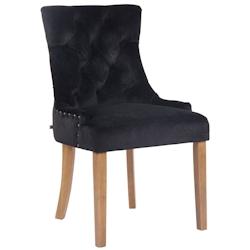 Décoshop26 - Chaise de salle à manger x1 design antique capitonné en velours noir avec 4 pieds en bois clair 10_0001938 - noir 3000250749411_0