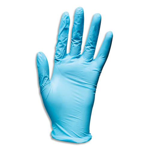 Boîte de 100 gants nitrile bleu standard medical et alimentaire. Taille s_0