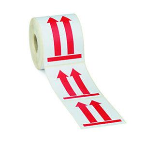 Etiquette adhésive pré-imprimée - 2 flèches rouges vers le haut - 1000 étiquettes 9 x 13 cm_0
