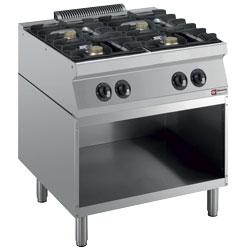 Fourneau 4 feux vifs avec soubassement ouvert - Medium 1700 G17/4BA8-R - 800x700x850/920 mm_0