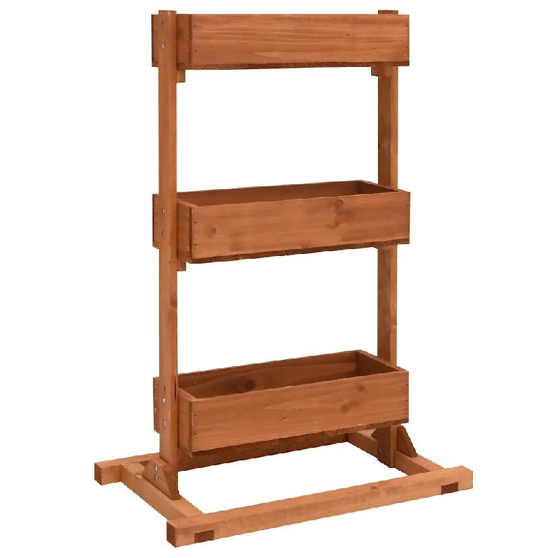 Helloshop26 - Étagère à plantes 52 x 30 x 78 cm spacieuse et fonctionnelle ambiance rustique en bois de sapin brun 02_0045935 - Bois massif 3000233_0
