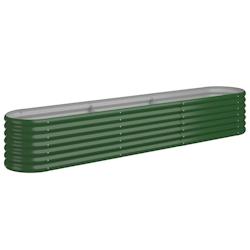 Helloshop26 - Jardinière bac lit surélevé plantes fleurs terrasse jardin de jardin acier enduit de poudre 224 x 40 x 36 cm vert 02_0039595 - 300021_0