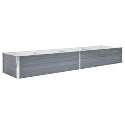 Helloshop26 - Jardinière lit surélevé plantes fleurs jardin acier galvanisé 320 x 80 x 45 cm gris 02_0001111 - 3000074701534_0