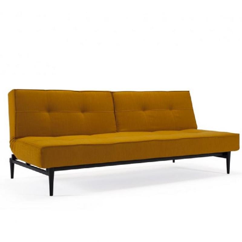 Canapé-lit Innovation Living Splitback Styletto - convertible 115x210 cm, pieds chêne noir, tissu Elegance Burned Curry_0