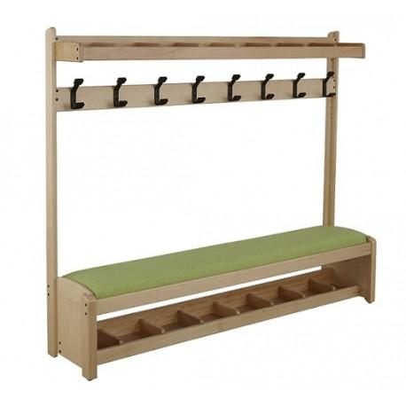 Kb052vs - Banc vestiaire en bois avec assise mousse skaï modulable - Dimensions 148x123x30 cm_0