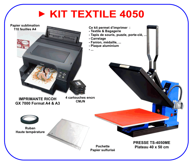 Machine de transfert de presse à chaud 5 en 1 avec kit de démarrage d'encre  de sublimation de colorant d'imprimante 