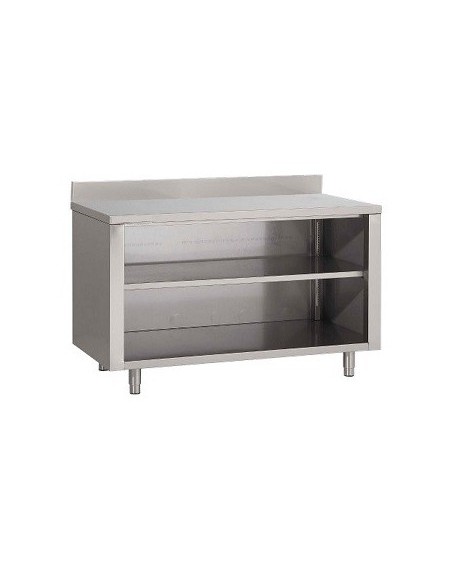 Meuble inox adossé avec une étagère réglable - MM1260_0