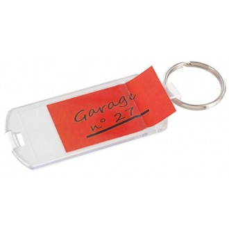 Porte-clés porte-étiquette - Dimensions 7,3 x 3,5 cm - Marquage 1 couleur inclus_0