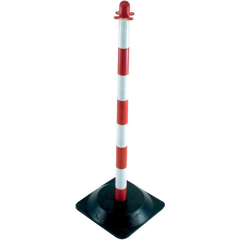Poteau de support bicolore rouge et blanc hauteur 90cm poids 28 kg sans chaîne_0