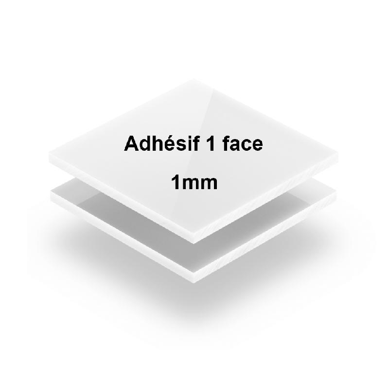 Plaque en PVC rigide polychoc - adhésive 1mm - blanche brillante - résistante UV_0