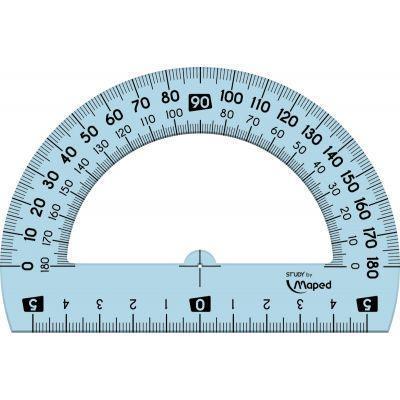 Rapporteur 1/2 cercle 12 cm - 180° - plastique incassable - Gradué en degrés - MAPED_0