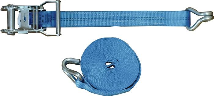Sangle d'amarrage PROMAT - DIN EN 12195-2 - 4 m x 35 mm avec rochet et crochets pointus - LC U 2000 daN_0