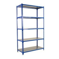 SimonRack Etagère métallique sans vis Simonclick 5 plateaux de 200 kgs par plateau couleur BLEU/GALVA 2000x1100x400 mm (haut x largeur x profondeur)_0