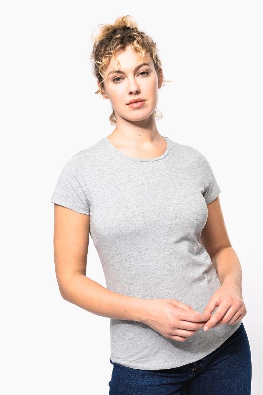 T-shirt col rond manches courtes femme - Kariban - Réf: K3013 - Coupe moderne et près du corps - 97% coton / 3% élasthanne_0