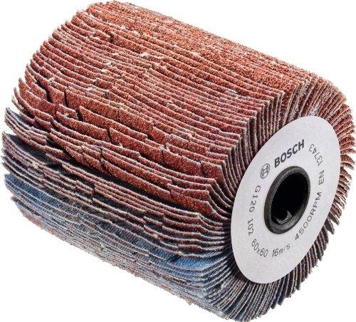 BOSCH Abrasif bois pour ponceuse PRR 250 ES - Roue à lamelle 60 mm G120 - Rouge_0