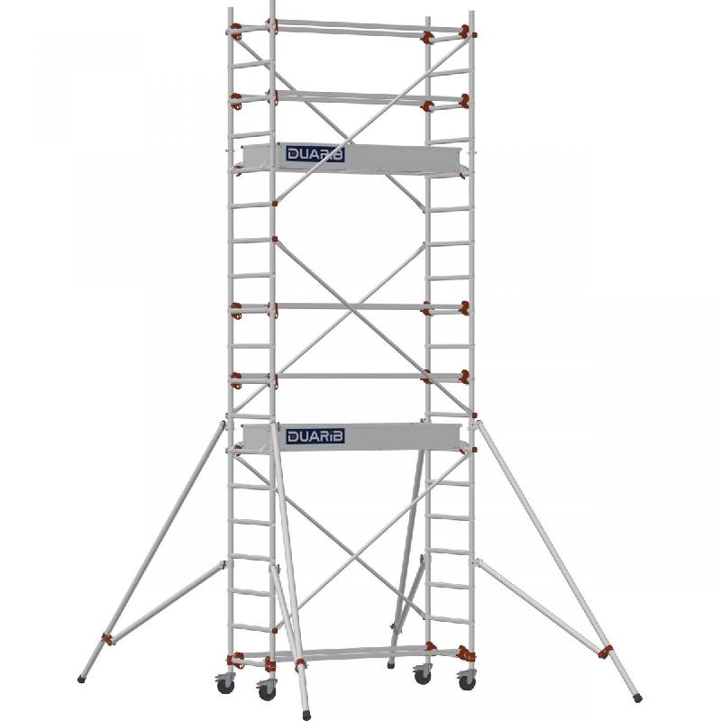 Échafaudage roulant aluminium AL 165 version standard - Hauteur de travail : 5,80 m - DUARIB - 613314_0