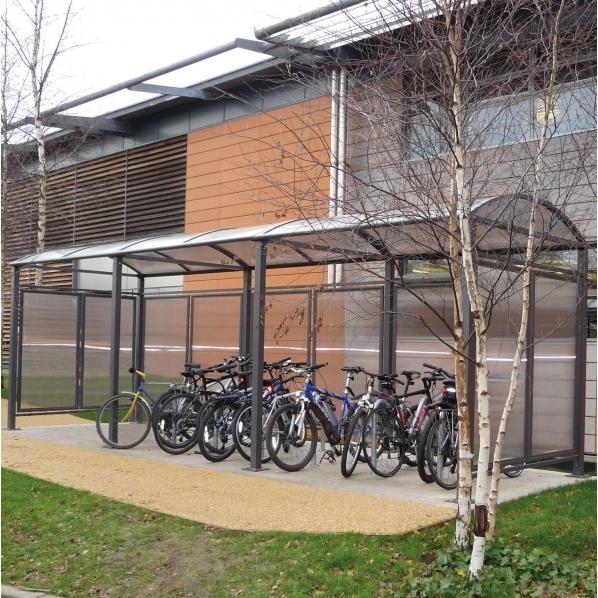 Abri à vélos et motos voûte - PROCITY - structure en acier avec extension modulable_0