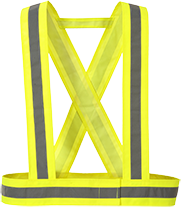 Baudrier hi-vis jaune HV55 - bande réfléchissante - tissu PVC polyester résistant EN 13356_0