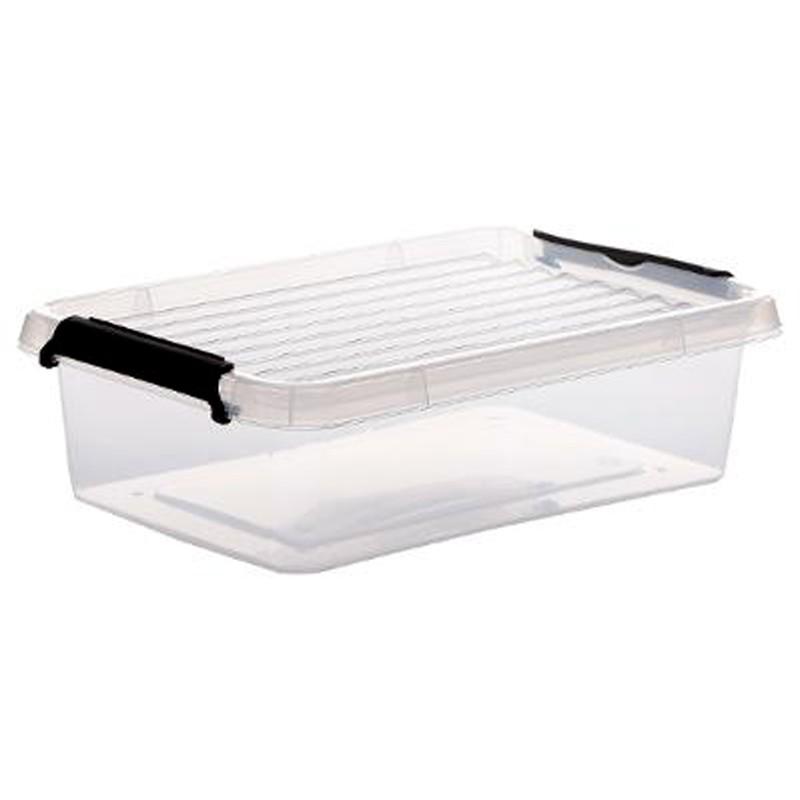 Boîte de rangement basse à clip 3L en polypropylène transparent - Paris Prix_0