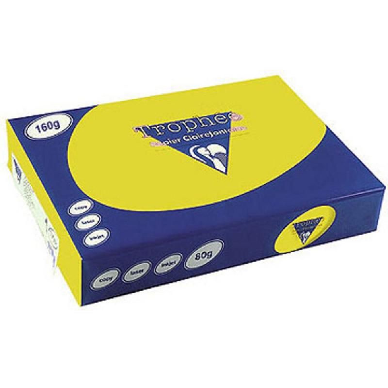 CLAIREFONTAINE PAPIER COULEUR POLYVALENT A4 JAUNE CANARI DE 160 G/M² (PRIX À L'UNITÉ)