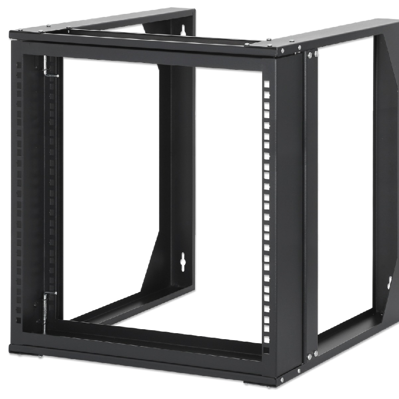 Coffret mural 19 pouces MHT170 - hauteur 9U - 2 montants - profondeur 450 mm - flatpack - noir - Bravour®_0