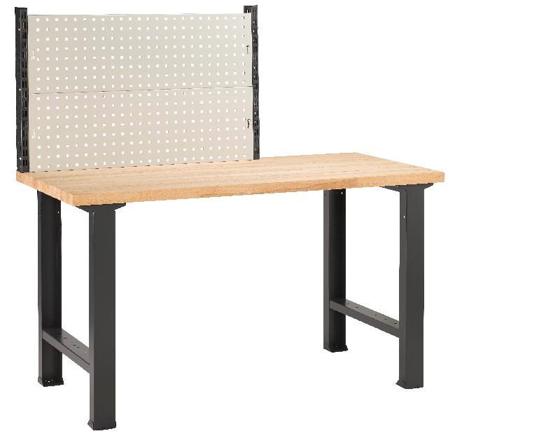 Établi d'atelier Alpa - plateau en bois hêtre l.1500mm - pieds métal et panneau porte-outils l.1000mm_0