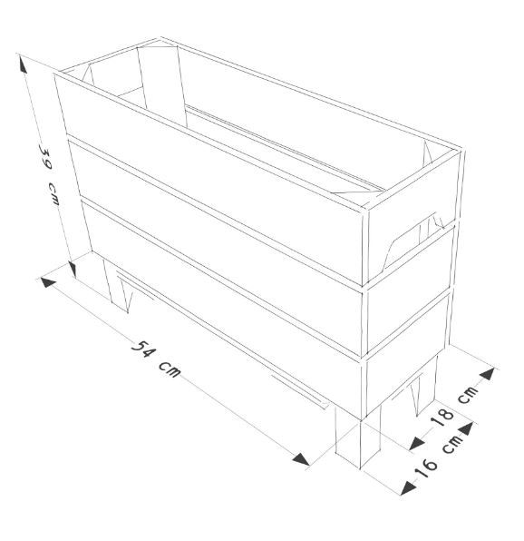 Caisse jardinière en bois H3 - Simply A Box - L18 x H39 x P54 cm - Bois brut et 6 coloris de lasure_0