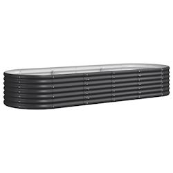 Helloshop26 - Jardinière bac lit surélevé plantes fleurs terrasse jardin de jardin acier enduit de poudre anthracite 02_0039491 - 3000218535803_0