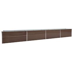 Helloshop26 - Jardinière lit surélevé plantes fleurs jardin acier galvanisé 600 x 80 x 45 cm marron 02_0001132 - 3000074911537_0