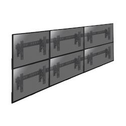 KIMEX Support mur d'images 6 écrans TV 49''-55''  Push Pull - noir acier 3700685423992_0