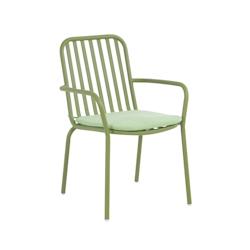 METRO PROFESSIONAL Fauteuil Solal avec accoudoirs, empilable, aluminium, vert olive - vert aluminium 4337255204676_0