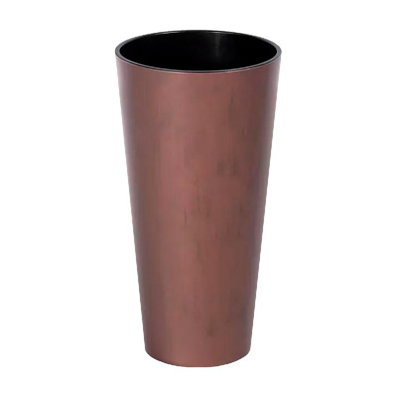 Prosperplast - Pot TUBUS SLIM CORTEN 8 L avec réservoir - 20x20x38,1 cm, coloris Cuivre - cuivre plastique polypropylène ZA4044_0