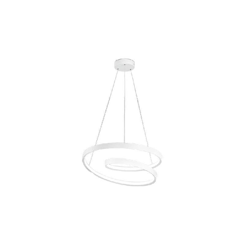 Suspension LED circulaire 55 W, intensité variable, structure en métal blanc mat, hauteur réglable, design minimaliste - Perenz - blanc 6620 B CT_0