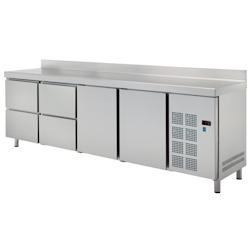 Table froide 2 portes 4 tiroirs - 2545x600x850 mm - 350 W 230/1V - 78289509 Eurast - inox 78289509_0
