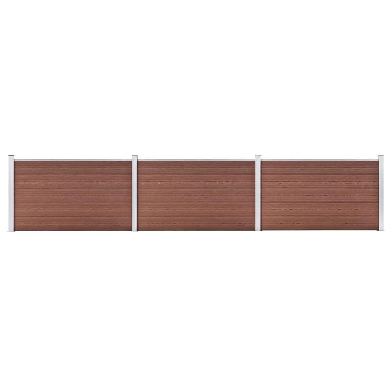 Vidaxl clôture de jardin wpc 526x106 cm marron 3053244_0