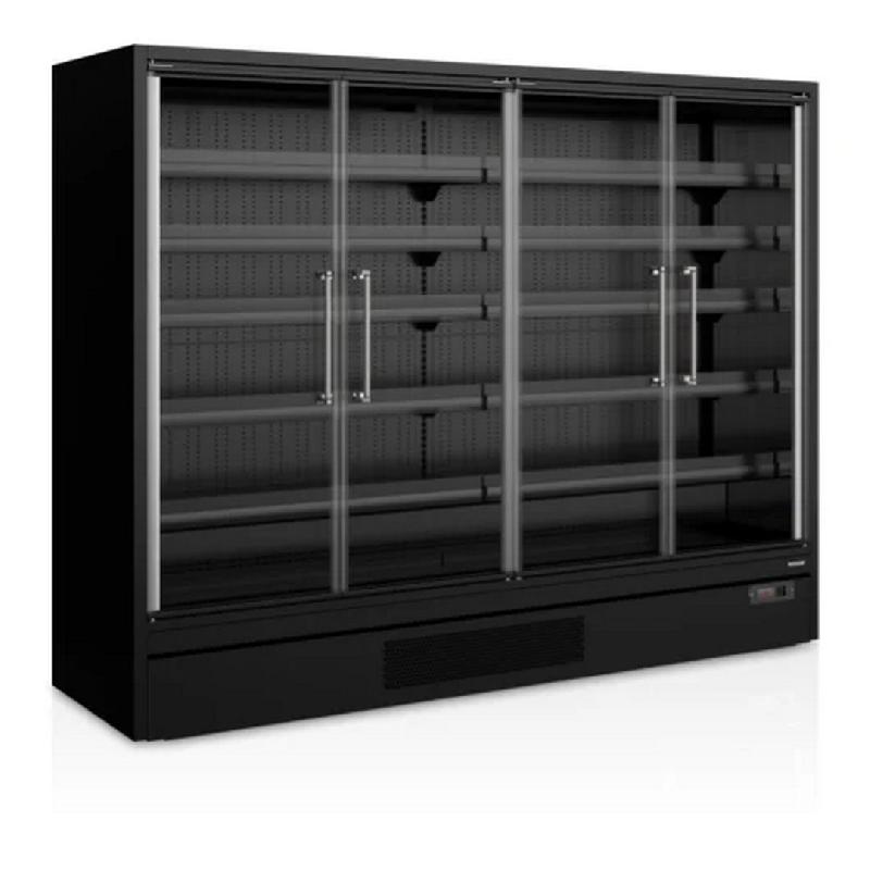 Vitrine noire réfrigérée 3m1 positive pour supermarché 4 portes -1 à +5 °c - 2580x750x2005 mm - GALAXY+ GP26FGD BLACK_0