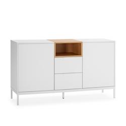 VS Venta-stock Buffet Nieve 2 portes 2 tiroirs couleur Blanc - blanc Bois manufacturé I24090_0