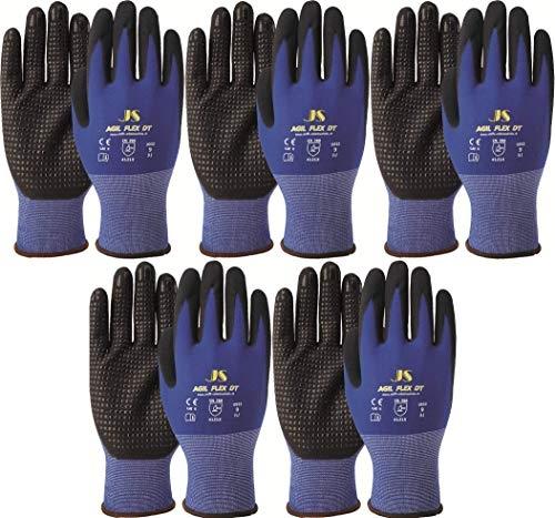 VASALAT Gants de travail AGIL - Taille 10 - Revêtement nitrile résistant - Bleu/Noir_0
