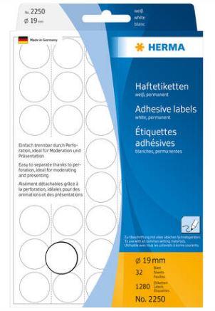 Étiquette/pastille autocollante ronde Ø 19 mm - 2250 - adhésion permanente, FSC® Mix Credit_0