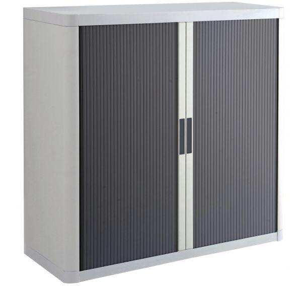 ARMOIRE EASY OFFICE HAUTEUR 104 CM CORPS BLANC RIDEAUX COLORIS ANTHRACITE - MANUTAN COLLECTIVITÉS