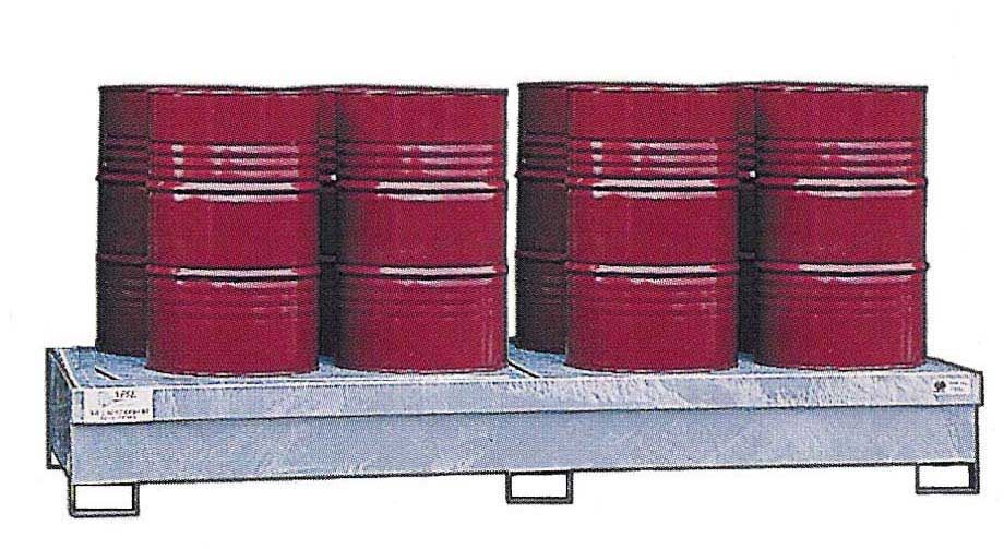 Bac de rétention en acier galvanisé à chaud pour 8 fûts de 220 L ou 2 cuves de 1000 L_0