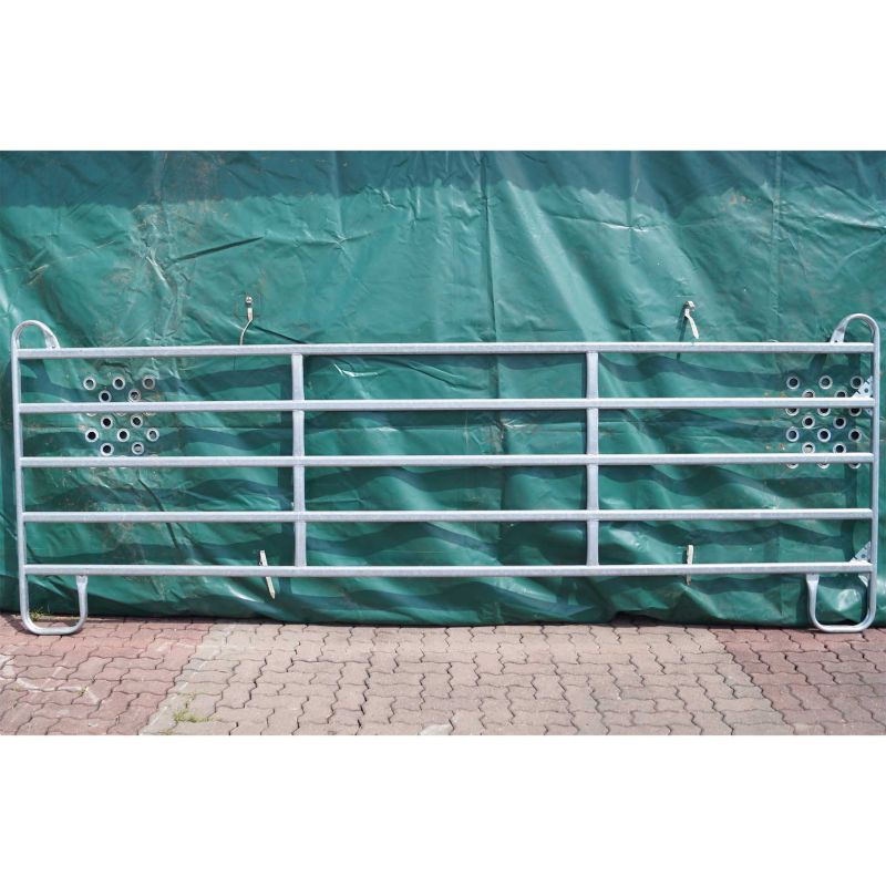 Barrière agricole en acier galvanisé - Hauteur 1m40 - 5 traverses - GE 400/140/5 - 4m x 1,4m_0