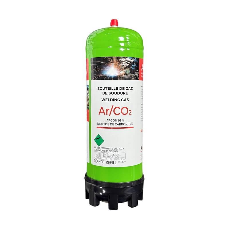 Bouteille de gaz jetable ARGON 98% CO2 2% - 2,2L - SPECIAL INOX_0