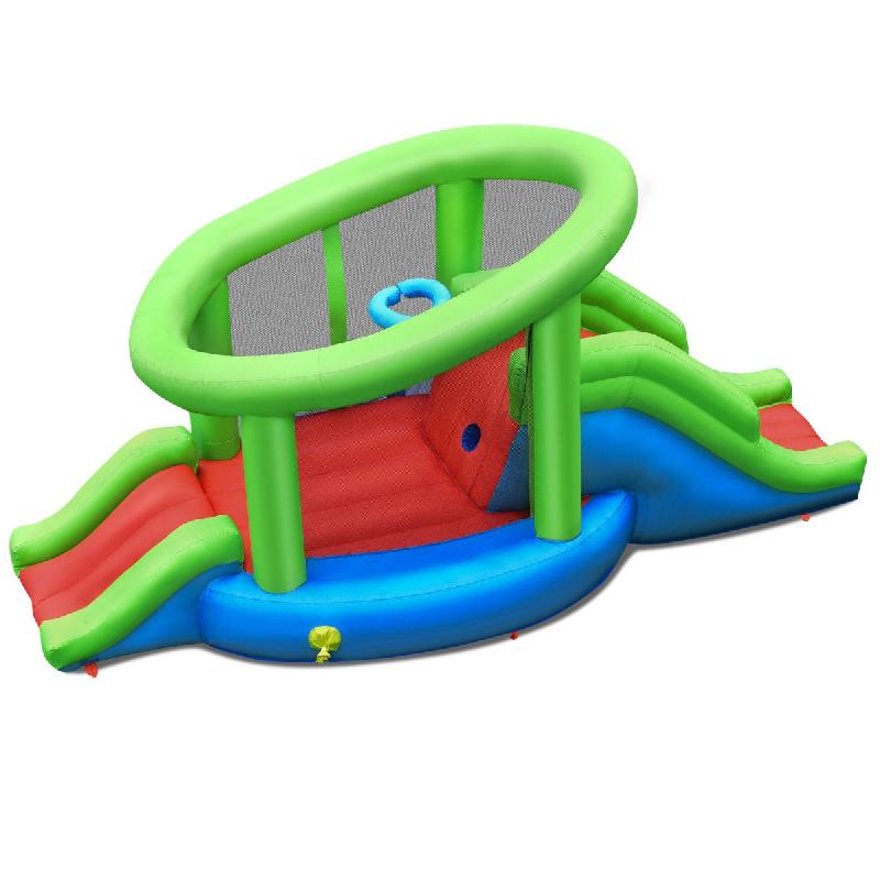 CHÂTEAU GONFLABLE EN FORME DE ESCARGOT AVEC 2 TOBOGGANS MAISON DE REBOND GONFLABLE AVEC MUR D\'ESCALADE PANIER DE BASKET VENTILATEUR NON INCLUS 20_0005715_0
