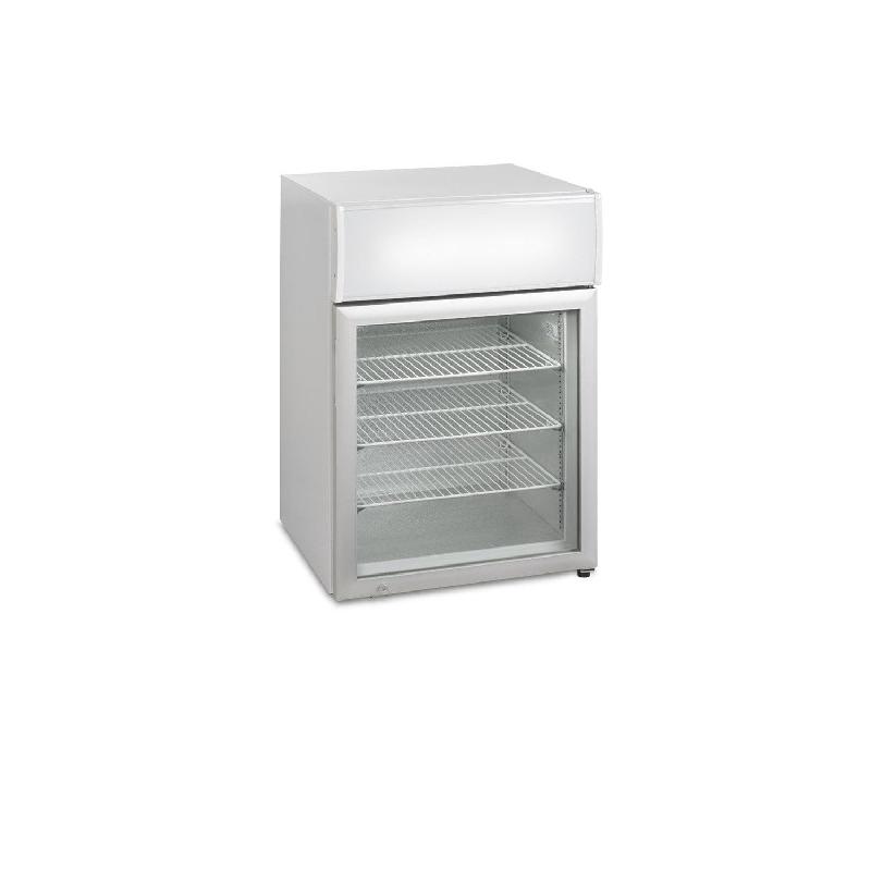Congélateur vitré de comptoir 113 Litres, blanc, avec bandeau lumineux à poser, 230 W, 220 V - MONO_0